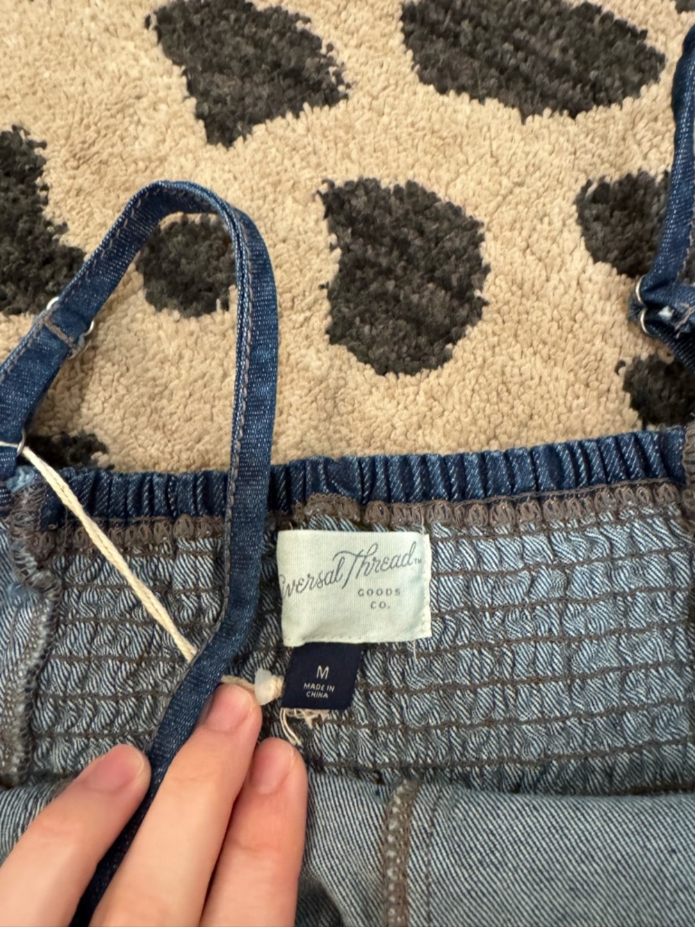 Universal Thread Dark Blue Denim Crop Camisole - Picture 2 of 3